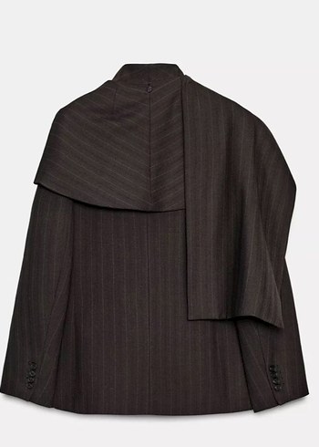 Düğmeli Kahverengi Midi kadin ceket - Görsel 3