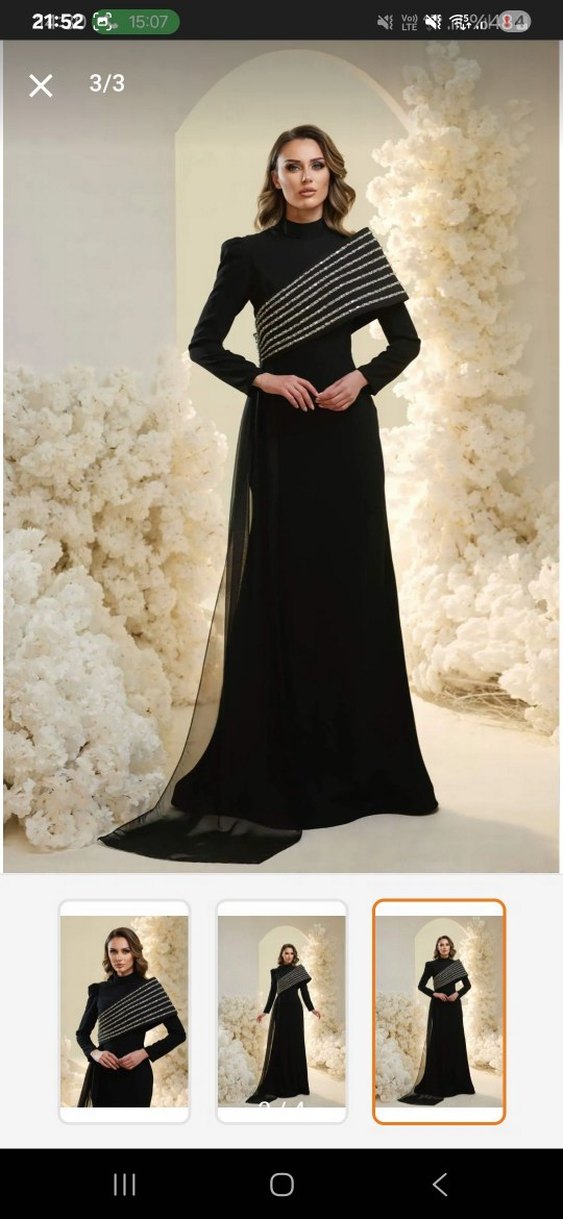 Uzun Siyah Gotik Abiye Elbise - Görsel 2