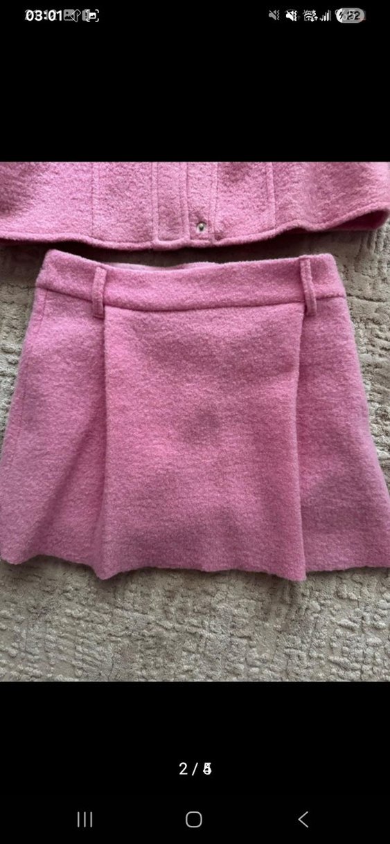 Kısa Pembe Düğmeli kiz cocuk takim 10 12 yas - Görsel 2