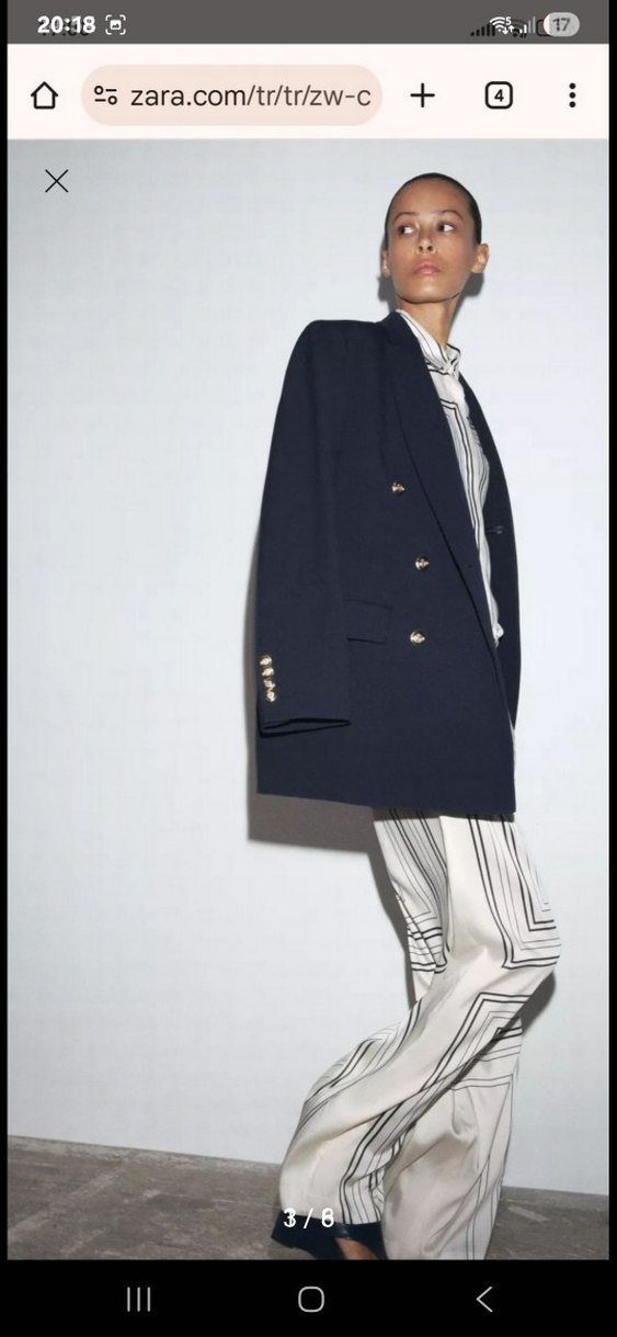 Uzun Kesim Desenli Kadın Blazer Ceket - Görsel 3