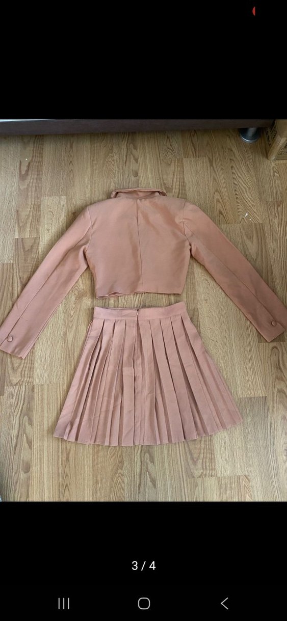 Bej Pilili Mini Kadın Takım zara degil  b - Görsel 3