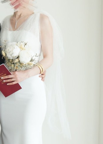 Maxi Boy İnci Detay Beyaz Elbise - Görsel 2