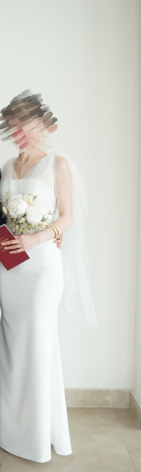 Maxi Boy İnci Detay Beyaz Elbise - Görsel 2