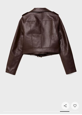 Stradivarius Kahverengi Deri Biker Ceket