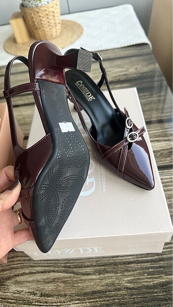Diğer Bordo rugan az topuklu sıfır ayakkabı