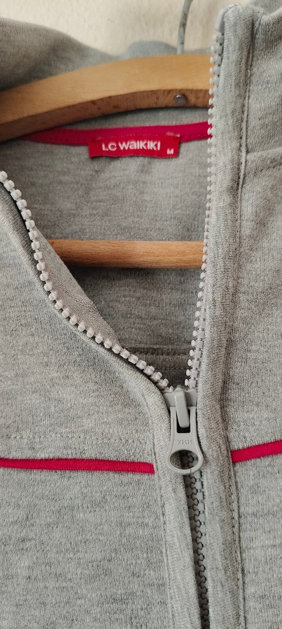 Gri Fermuarlı Kadın Spor Ceket - Görsel 3