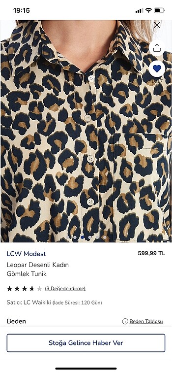 LC Waikiki Leopar desen tunik gömlek