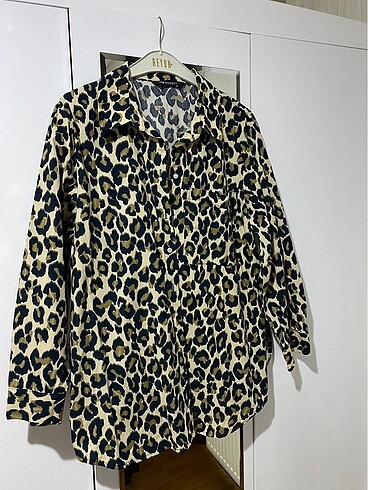 Leopar desen tunik gömlek