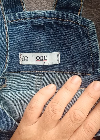 s Beden Mavi Düğmeli Kadın Denim Salopet