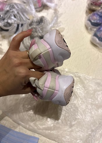 Kız Çocuk Pembe Cırtcırtlı Sneakers - Görsel 3
