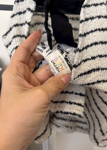 Kız Çocuk Çizgili Triko Kolsuz Bluz - Görsel 3