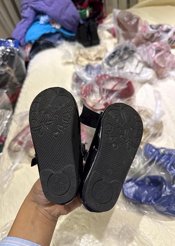 Kız Çocuk Siyah Rugan Babet Ayakkabı Velcro - Görsel 2