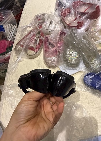 Kız Çocuk Siyah Rugan Babet Ayakkabı Velcro - Görsel 5