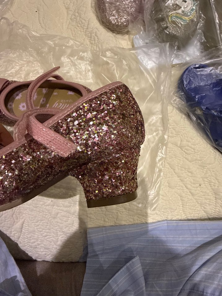 Pembe Parlak Kız Çocuk topuklu Babet Ayakkabı - Görsel 5