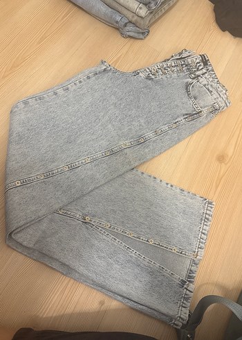 Düğmeli Denim Kadın Pantolon
