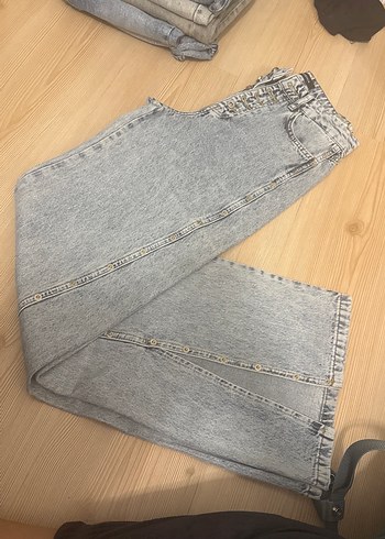 34 Beden Düğmeli Denim Kadın Pantolon