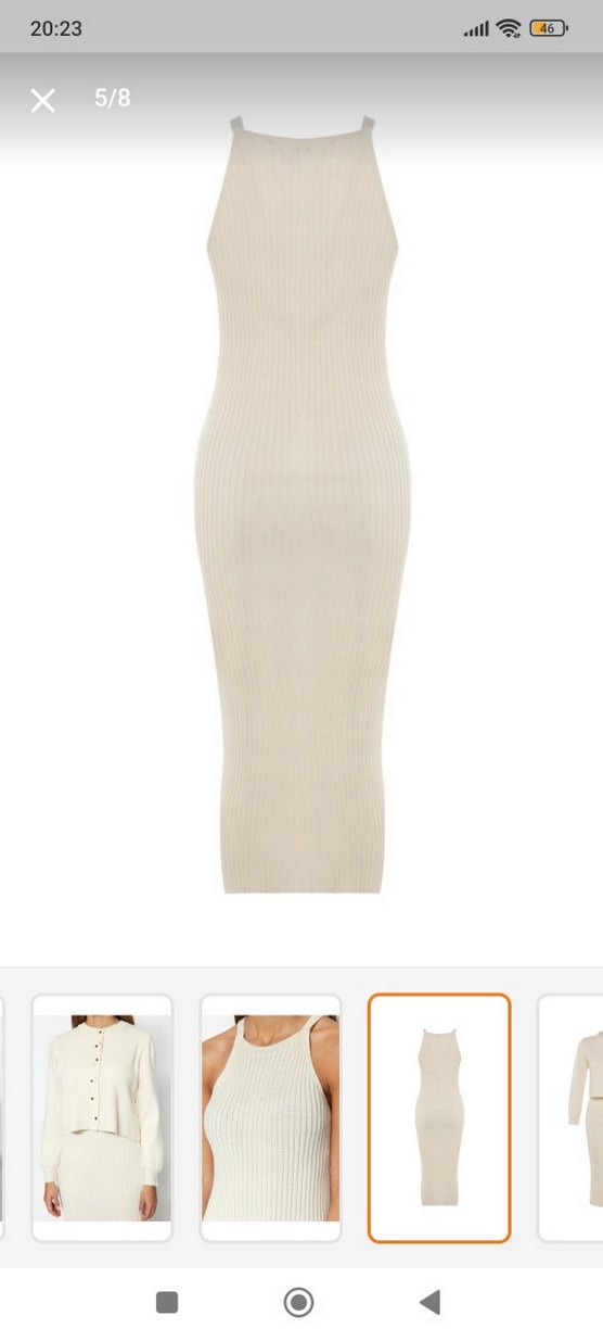 Bej Midi Kadın Triko Elbise - Görsel 3