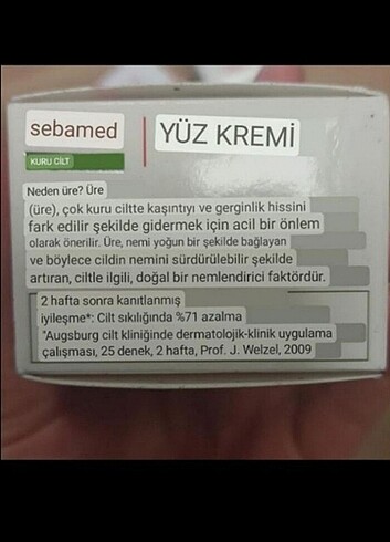  Beden Sebamed nemlendirici krem 2 adet