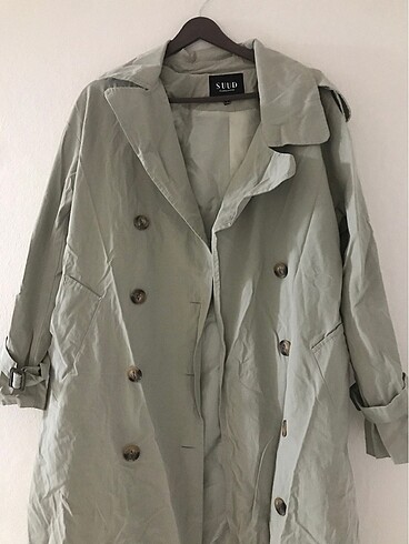 Suud Collection çağla yeşili oversize trençkot