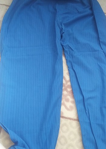 Defacto Mavi Pilili Kadın Uzun Kumaş Pantolon