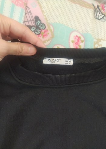 Siyah Düğmeli Kadın Sweatshirt
