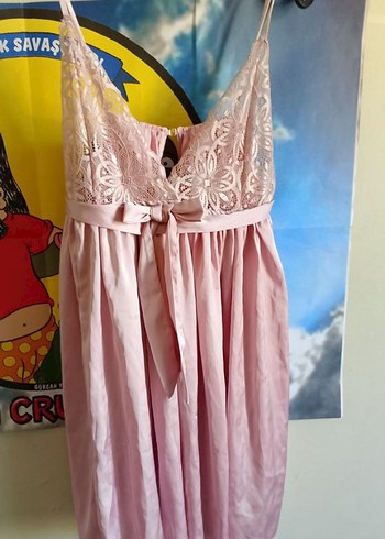 Pembe Bohem Midi Kadın Gecelik