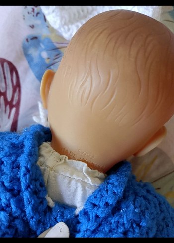 Beden Renk Mavi Örgü Kıyafetli Bebek Oyuncak