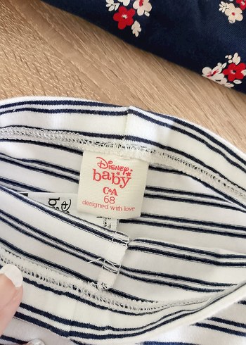 C&A Kız Bebek Lacivert Çiçekli Dantelli Takım