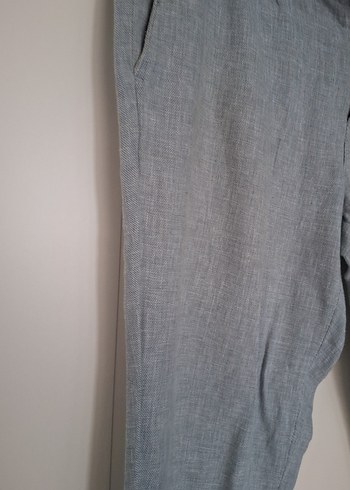 Gri Regular Fit Keten Erkek Pantolon 30 - Görsel 3