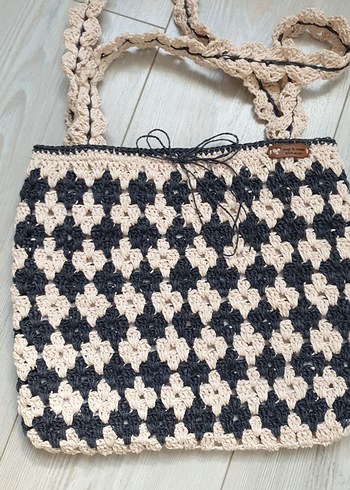 el örgüsü kağıt ip çanta - Görsel 6