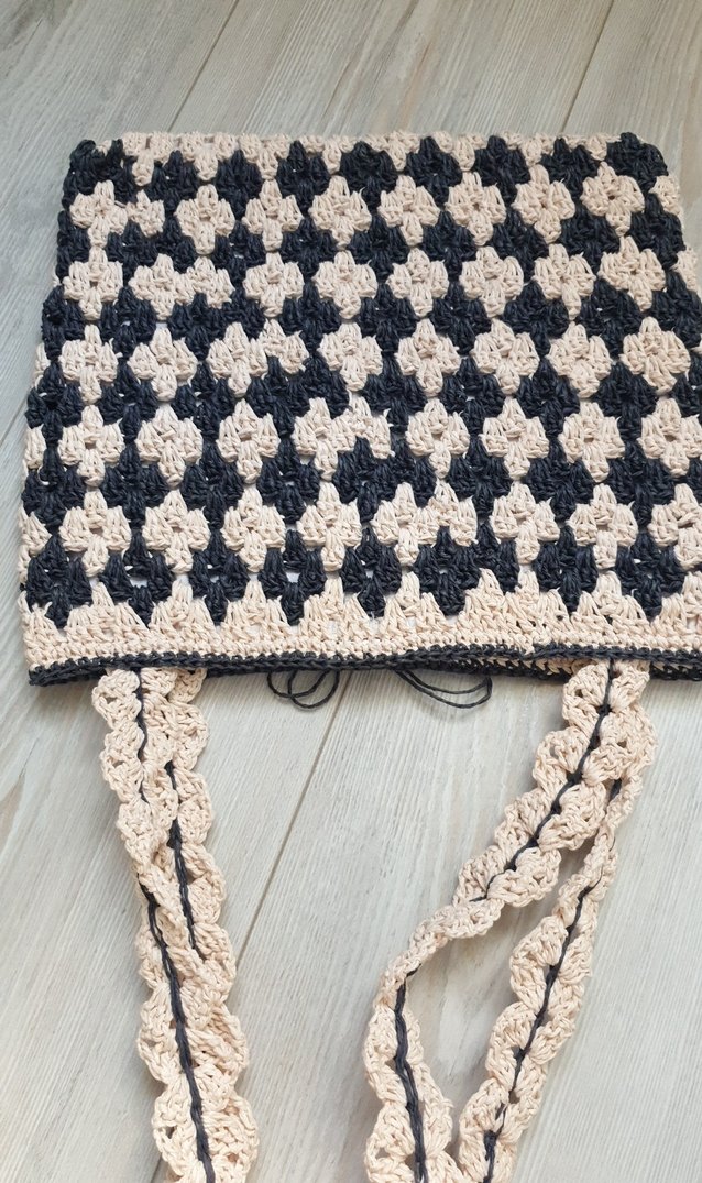 el örgüsü kağıt ip çanta - Görsel 2