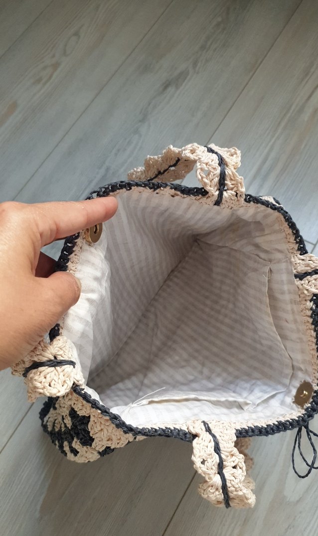 el örgüsü kağıt ip çanta - Görsel 3