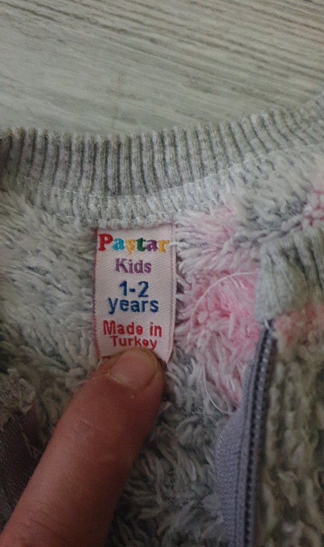 Kız Çocuk Gri Peluş Ceket - Görsel 3