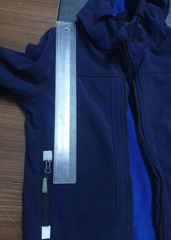 Koyu Mavi Kapüşonlu Erkek Çocuk Fermuarlı Ceket mevsimlik - Görsel 7