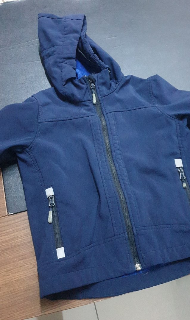 Koyu Mavi Kapüşonlu Erkek Çocuk Fermuarlı Ceket mevsimlik - Görsel 2