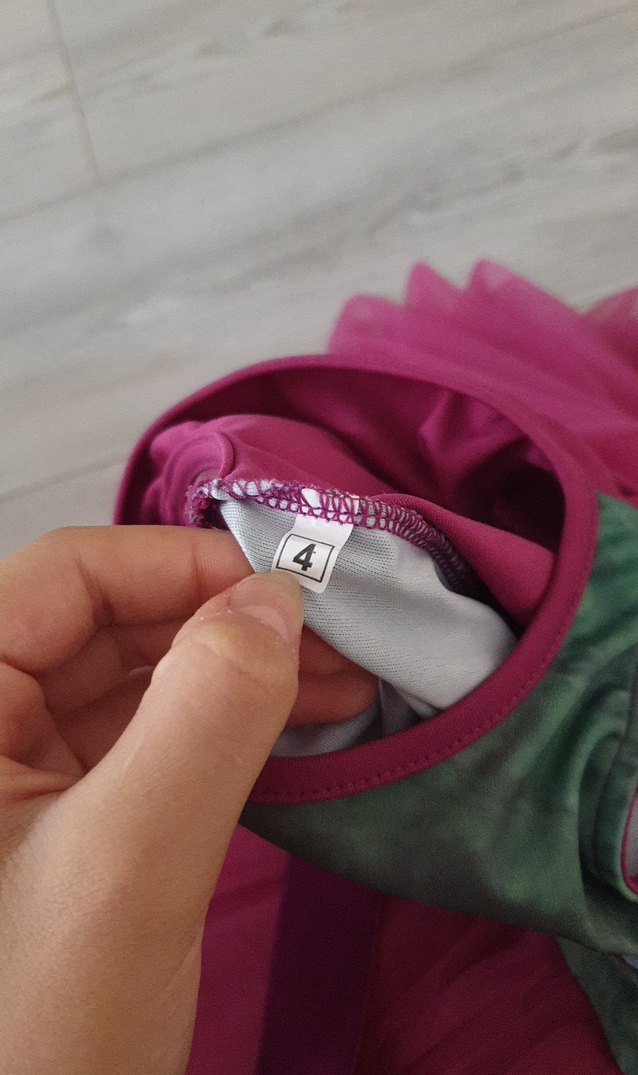 Bordo Renkli Kız Çocuk maşa Elbise - Görsel 3