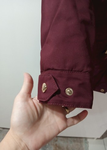 s Beden bordo Renk Bordo Kürklü Kadın Kışlık Mont