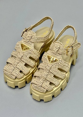 Prada Örgü Kafes Sandalet