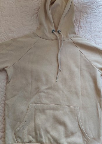 Bej Kapüşonlu Rahat Kesim Kadın Sweatshirt