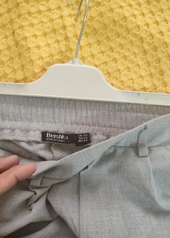 xs Beden gri Renk Gri Midi Keten Kadın Pantolon