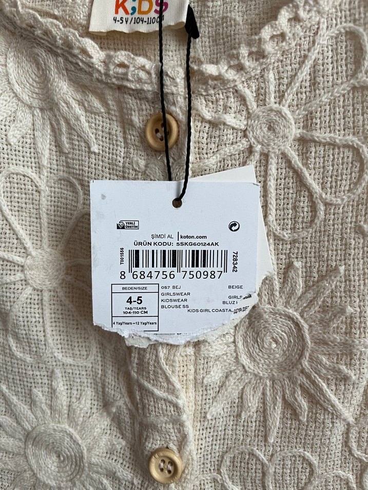 Kız Çocuk Dantel Detaylı Kolsuz Bluz - Görsel 4