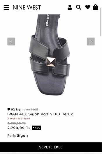 Zara Nine West Siyah Terlik