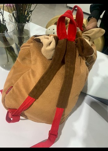 Renkli Kahverengi Köpek Peluş canta - Görsel 2