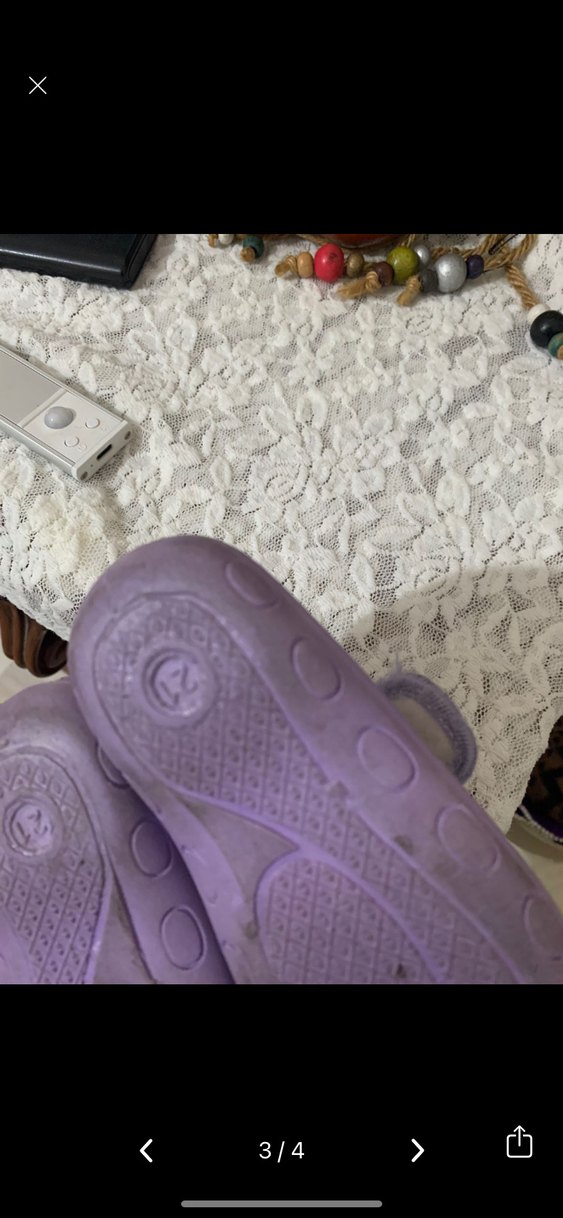 Mor Nakışlı Kız Çocuk Ev Terliği - Görsel 2