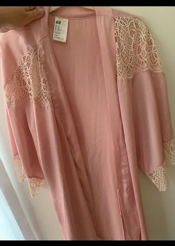 Pembe Uzun Kollu Bohem Kadın Sabahlık - Görsel 2