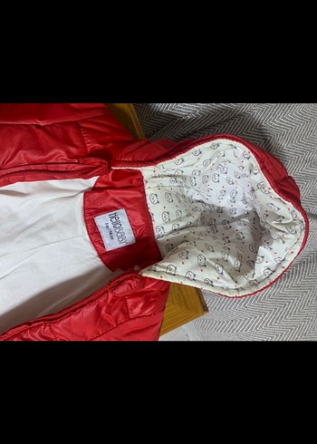 Kırmızı Parlak Fermuarlı Bebek Kış Tulumu - Görsel 5