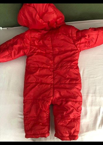 Kırmızı Parlak Fermuarlı Bebek Kış Tulumu - Görsel 3