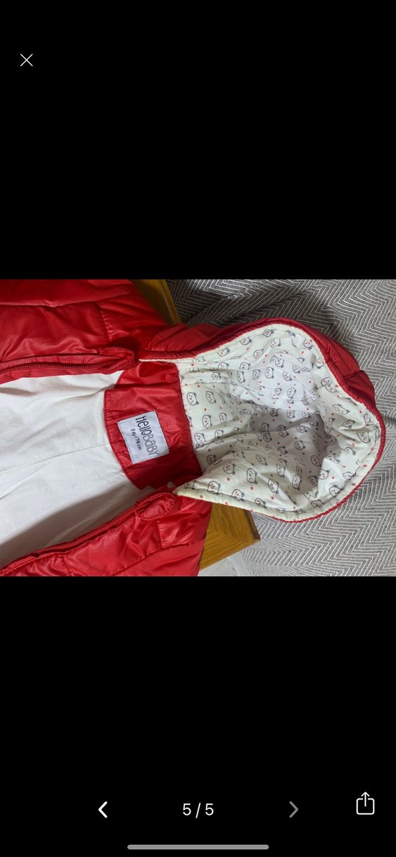 Kırmızı Parlak Fermuarlı Bebek Kış Tulumu - Görsel 5