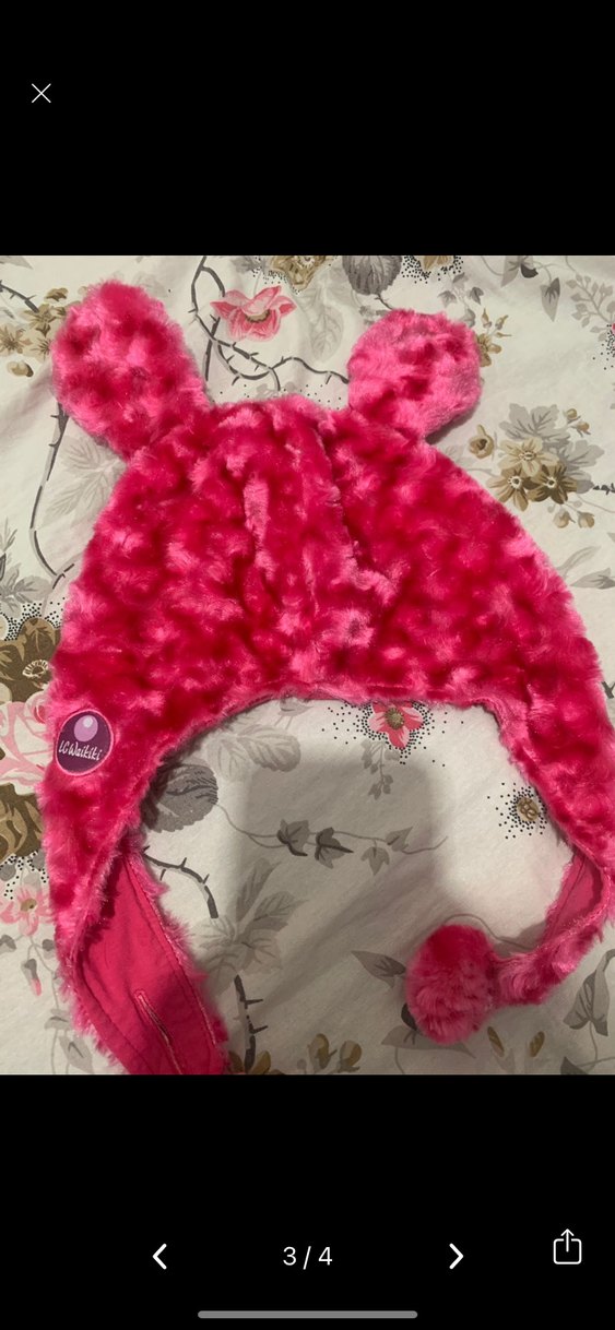 Pembe Peluş Detaylı Çocuk Bere - Görsel 2