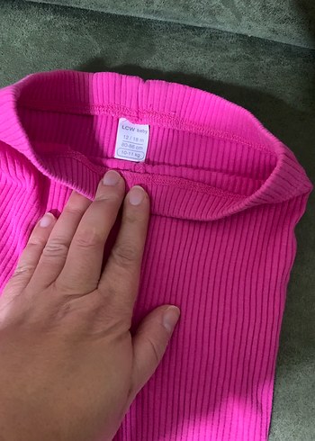 Kız Çocuk Pileli Pembe Tayt - Görsel 3